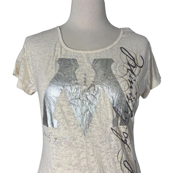 THE WIZARDING WORLD OF HARRY POTTER Ministry Of Magic Cream Burnout Tee Size L - Picture 2 of 9